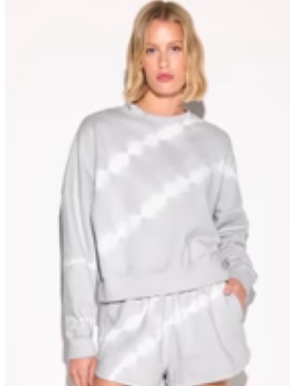 Spiritual Gangster Gray Shibori Palisades Crew Sweatshirt